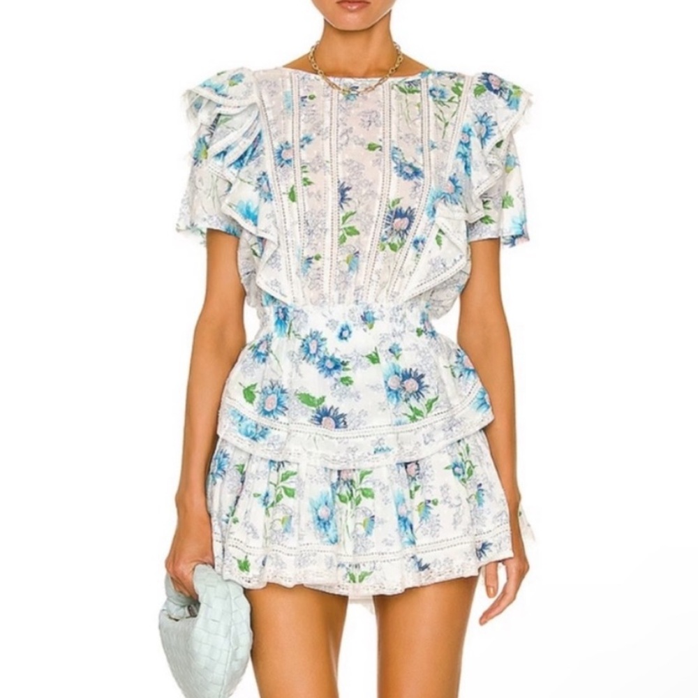 LoveShackFancy Natasha Dress Blueberry Cloud Floral